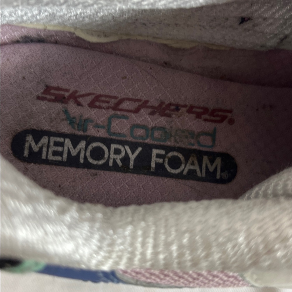 Skechers D’ Lites air-cooled, memory foam athletic shoes size 9. White/pink/blue - Picture 6 of 9